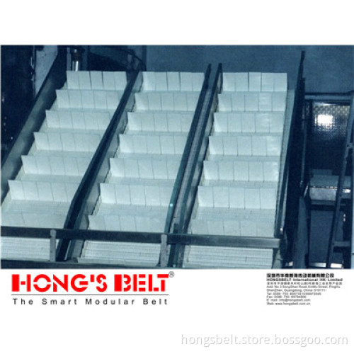The Inclined Modular Conveyor Belt with Cleats